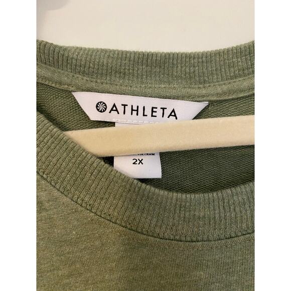 Athleta Mindset Sweatshirt 2X $69 Super Soft Comfortable Long Sleeve Top Green - Picture 5 of 7